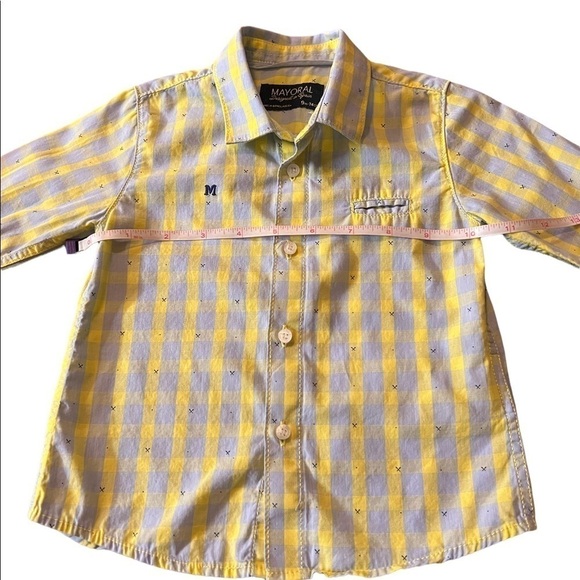 MAYORAL BABY BOY PASTEL BUTTONED DOWN SHIRT SIZE 9 MONTHS - Picture 4 of 8